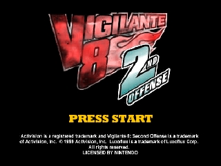 Vigilante 8 title screen for Nintendo 64